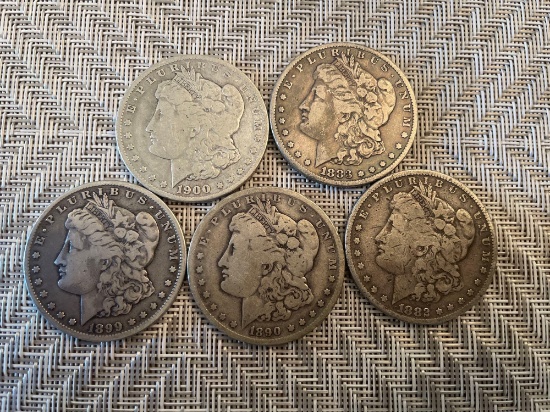 (5) Morgan silver dollars