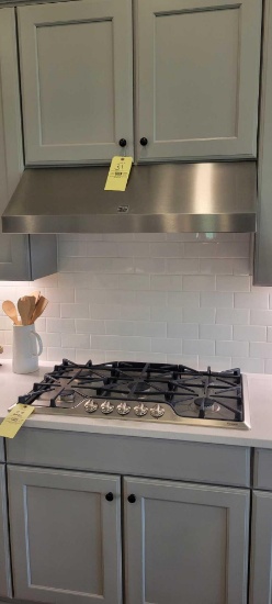 Kenmore Elite stainless steel hood and 5 burner cook top, never used