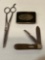 Case Folding Knife, Shears, Belt Buckle