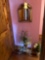 Mirror, Plant Stand, Artificial Flowers
