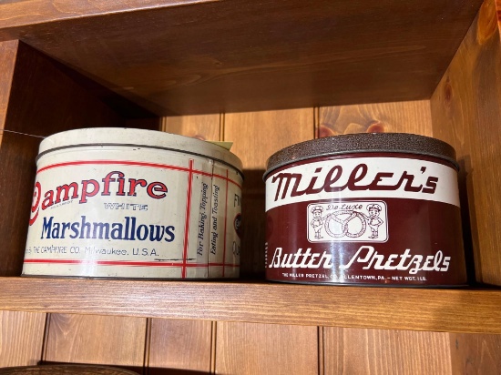 Campfire Marshmallows and Millers Pretzels Tins