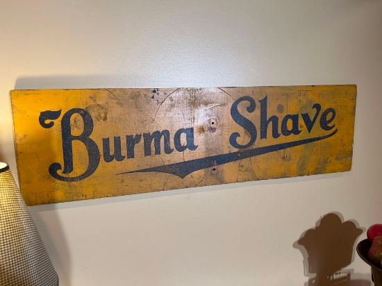 Vintage Burma Shave Painted Wood Sign