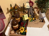 Country Decor, Candles, Dolls, Lamp, Uniontown Clock