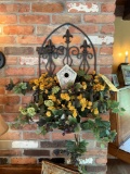 Decorative Floral Birdhouse Wall Hanger