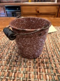 Salesman Sample Enameled Pot with Handle