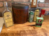 Vintage Advertising Tins and Bottle