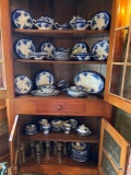 Very Large Set of Touraine Stanley Pottery Flow Blue