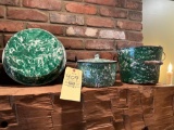 Enameled Emerald Swirl Graniteware