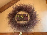 Decorative Wreath and Basket Display