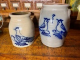 (2) Beaumont Pottery York, Maine Crocks
