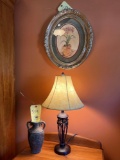 Vase, Table Lamp, Floral Picture
