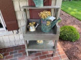 Garden Bench With Watering Cans