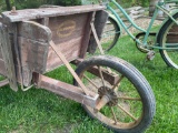 Vintage Wood Wheel Barrel
