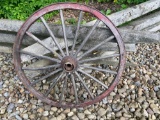 28 Inch Antique Wood Wagon Wheel