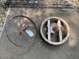 Vintage Steel Wheel, Wheel Clamp