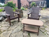 (2) Berlin Gardens Outdoor Chairs And Table