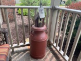 Vintage Milk Can With Birdhouse