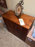Vintage Pine Cabinet with Decorative Plate