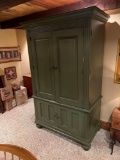 Painted Green Entertainment Cabinet