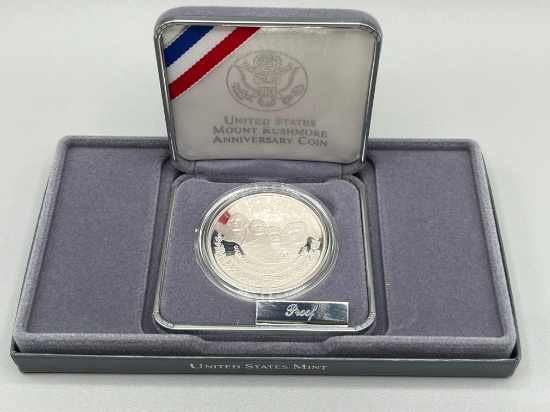 United States Mount Rushmore Anniversary Silver Proof Dollar