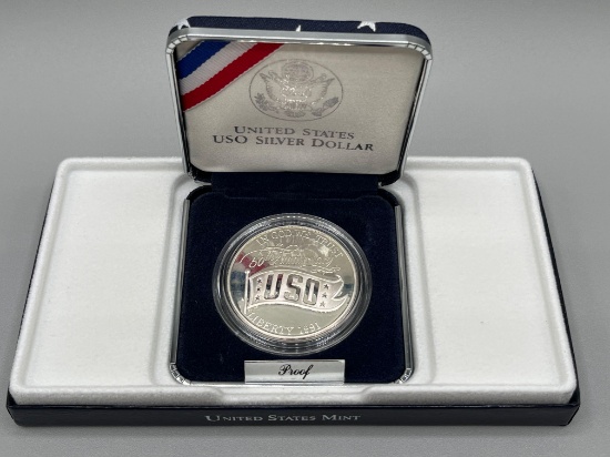 1991 USO Silver Proof Dollar