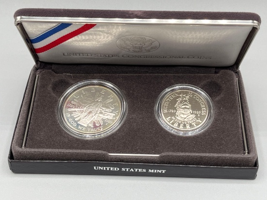 1989 United States Congressional Two Coin Proof Set