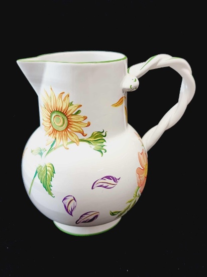 Tiffany & Co 1998 vintage "Petals" art pottery pitcher