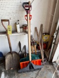 shovels, sledge hammers, pruners