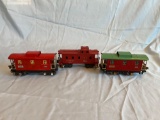 (3) Lionel O gauge cabooses
