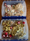 2 totes of Christmas ornaments
