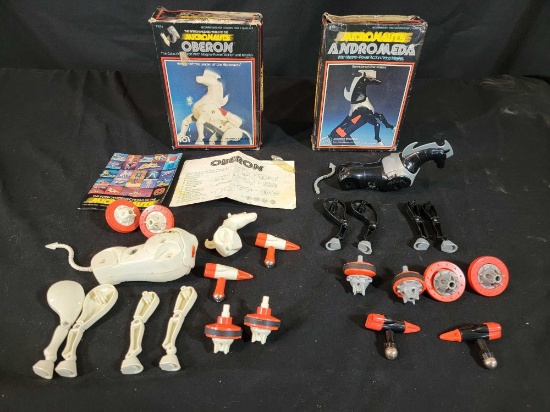 1977 MEGO Micronauts Oberon and Andromeda Horses in Boxes