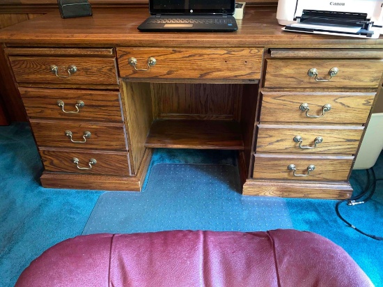 Large Oak flat top desk