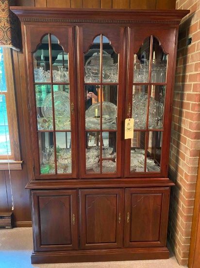 Mirrored back lighted China Cabinet