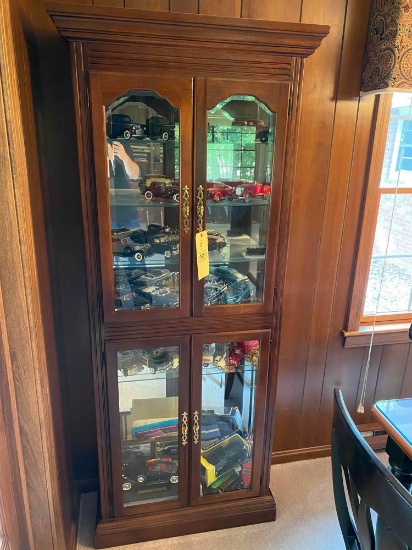 Mirrored back lighted Curio Cabinet