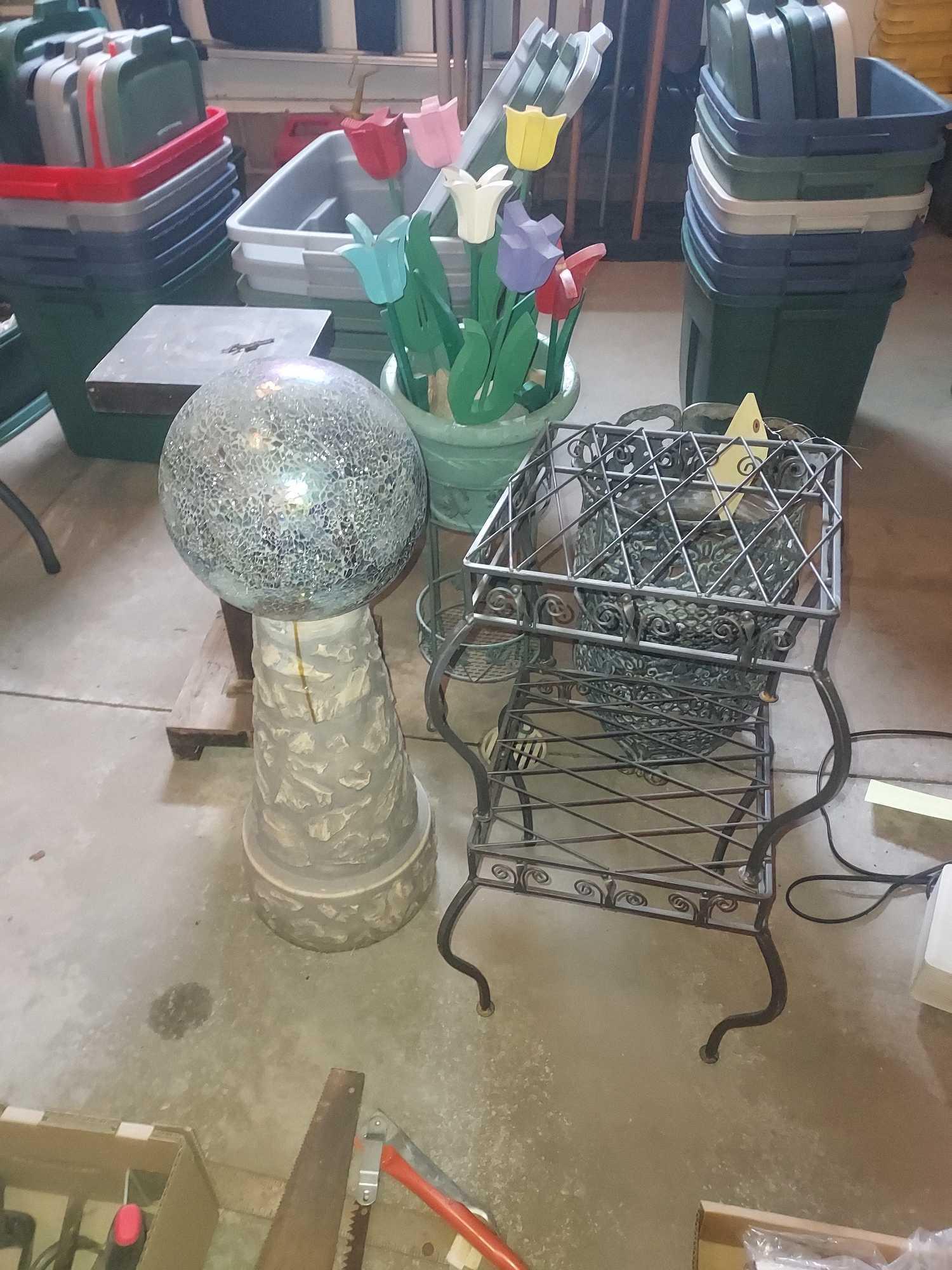 Assortment of Outdoor Metal Planters, Stands, Proxibid