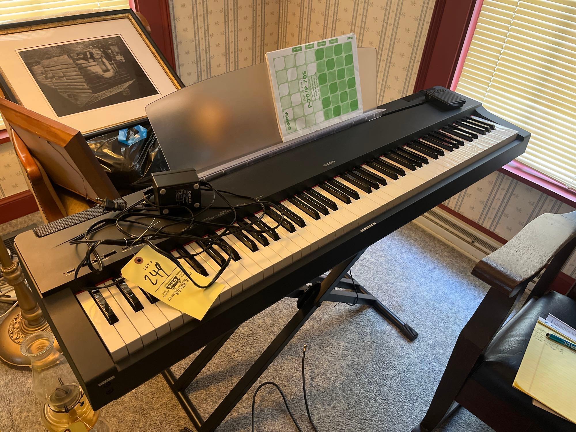 Yamaha Keyboard with stand, stool, and carting Proxibid
