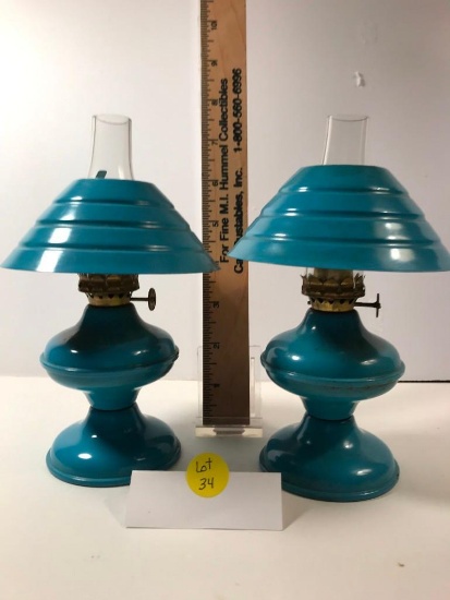 Pair of Miniature Oil Lamps