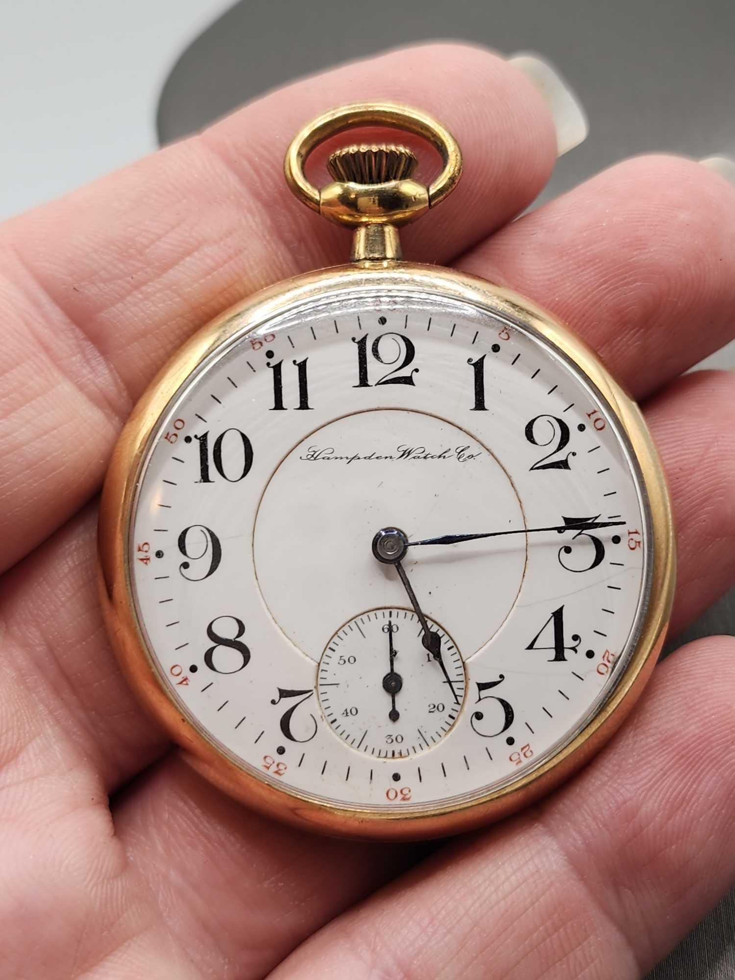 Hampden gold pocket watch hot sale