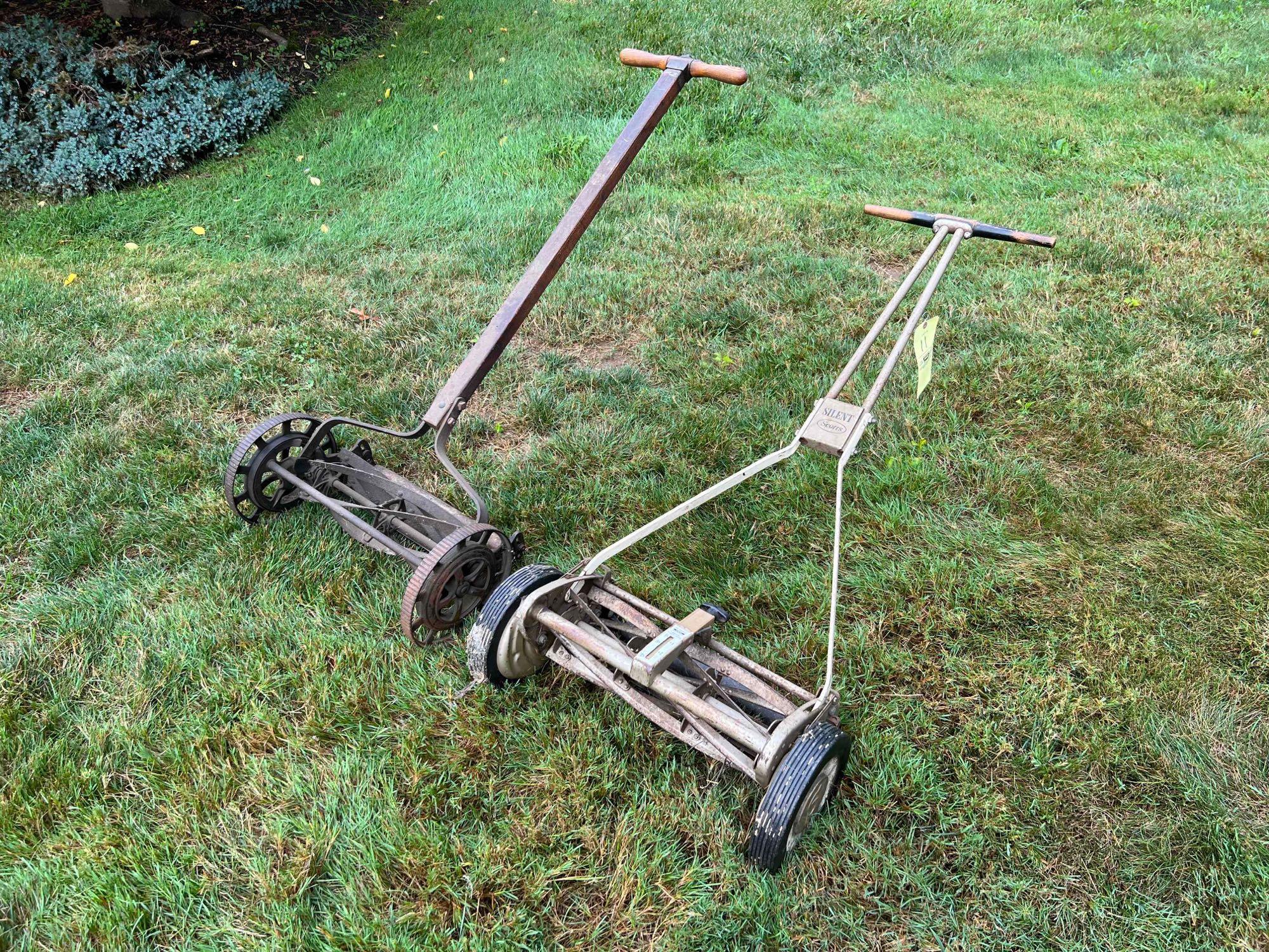 4 vintage reel mowers for yard and garden art - antiques - by