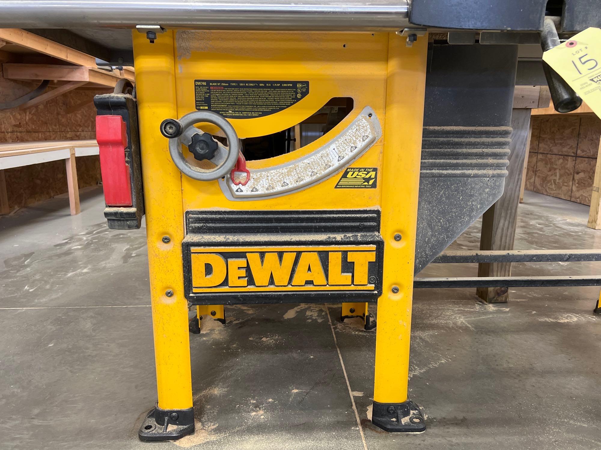 Dewalt contractor deals table saw dw746