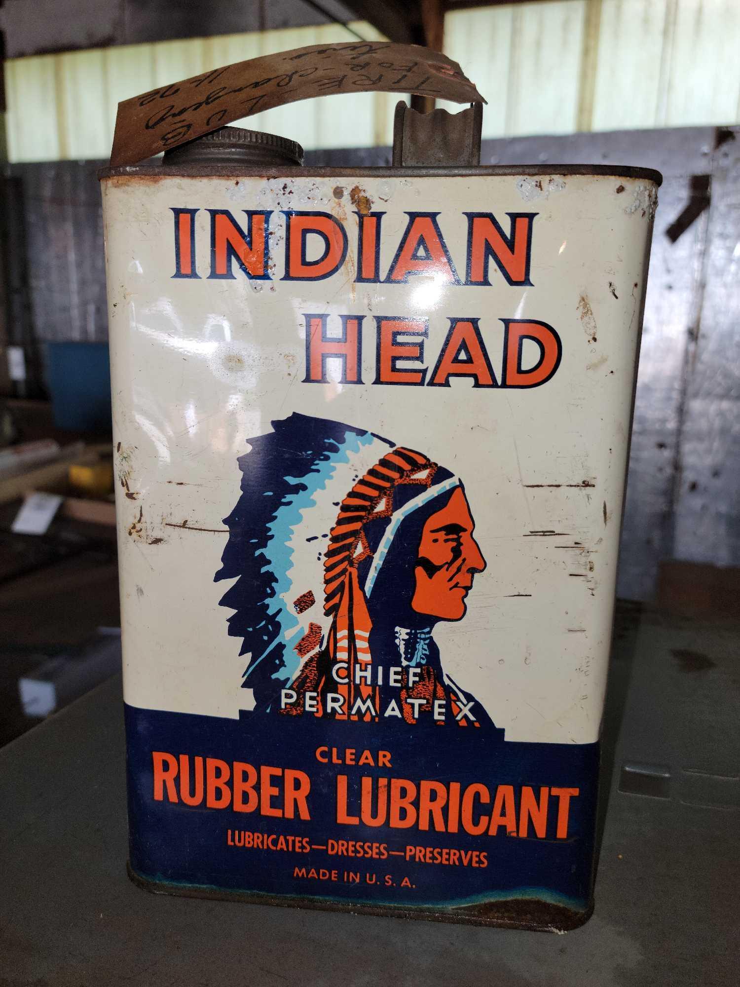 Indian Head rubber lubricant can (empty) | Proxibid