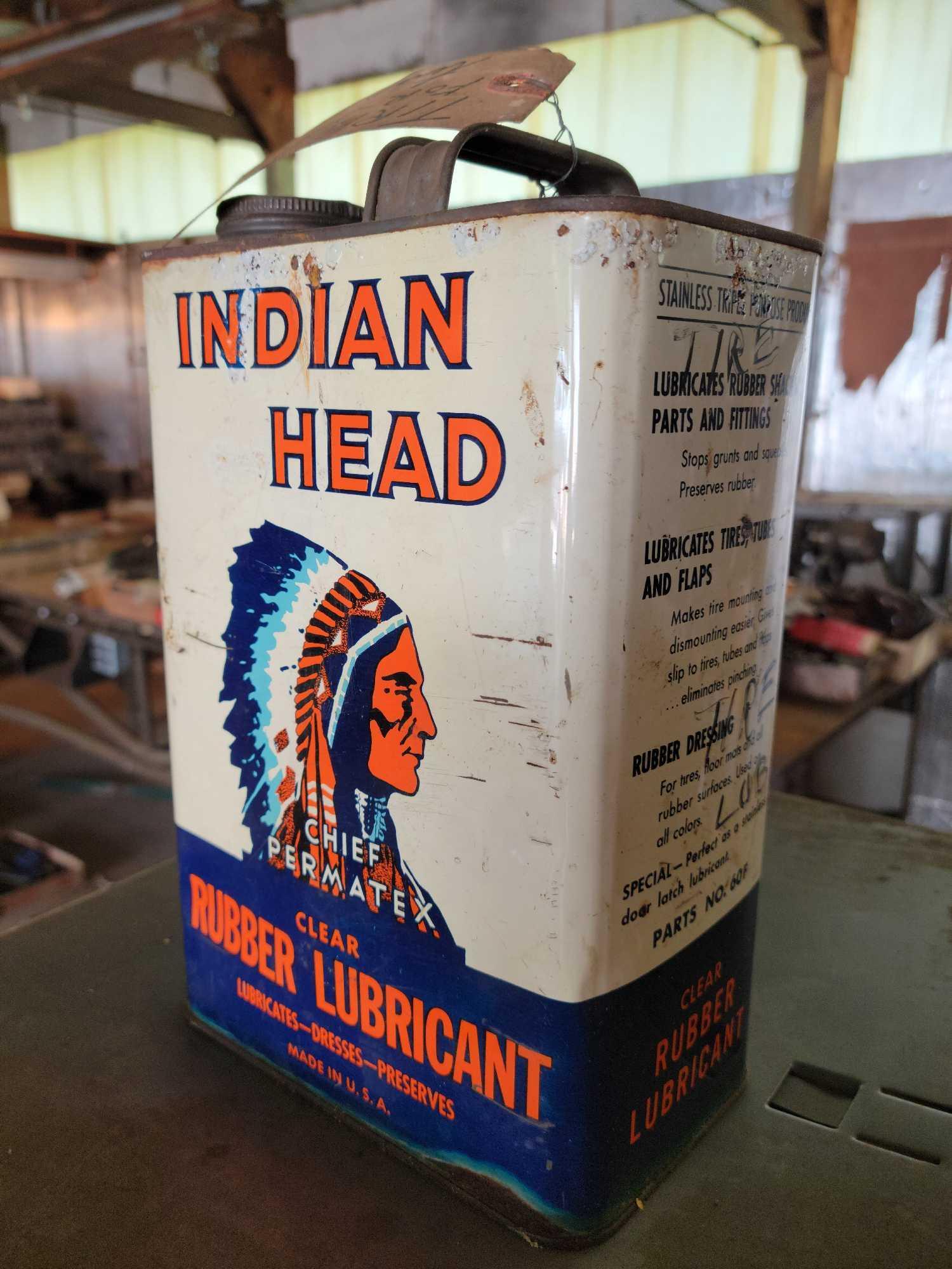 置物 INDIAN HEAD CLEAR RUBBER LUBRICANT CAN INDIAN HEAD CLEAR RUBBER LUBRICANT CAN