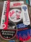 Metal signs, thermometer