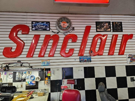 Large Sinclair plastic letters sign