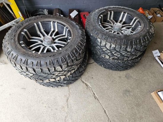Set of Mounted Goodyear wrangler tires
