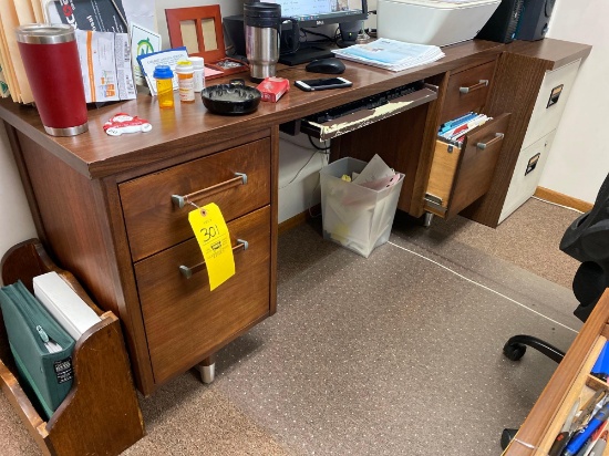 Desk and Filing Cabinet
