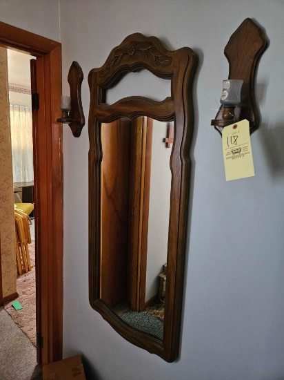 Mirror and sconces