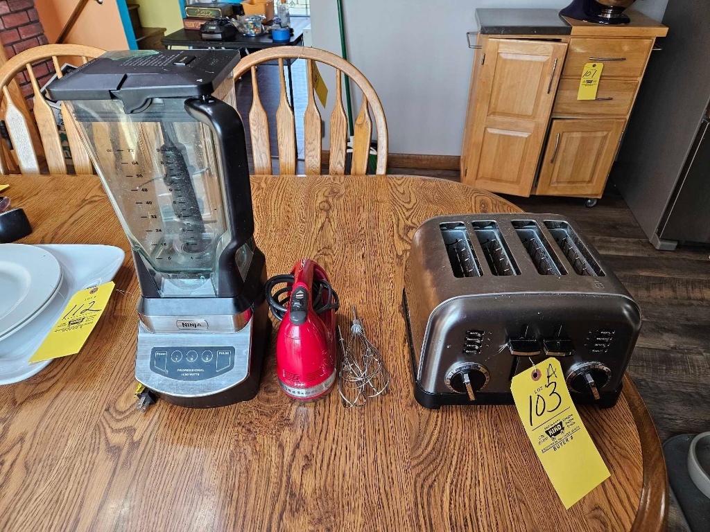 Ninja Blender, Cuisinart Toaster, Kitchen Aid Hand Mixer | Online Auctions  | Proxibid