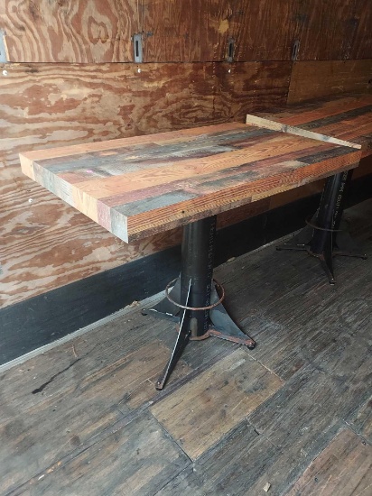 Steel Base Wood Top Table | Online Auctions | Proxibid