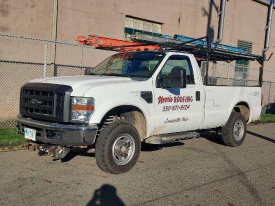 2010 Ford F250 Super Duty Pickup Truck w/ 7 Foot 6 Inch Plow, Ladder Rack & Bed Toolbox